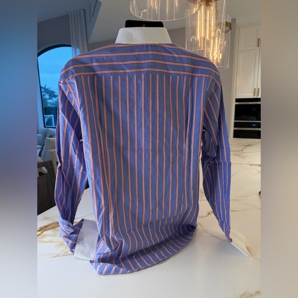 Hugo Boss Blue and Pink Striped Dress Shirt - Picture 4 of 8